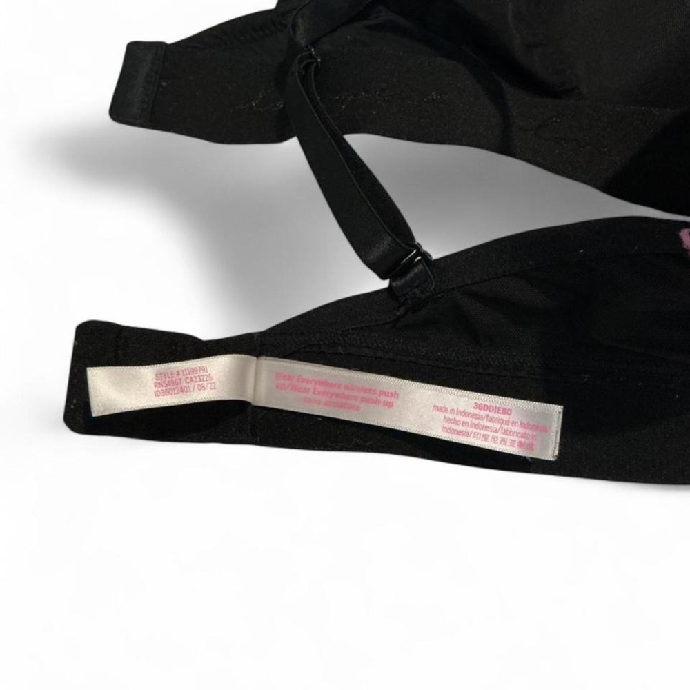 PINK Wireless Push Up Bra Women 36DD Black - Picture 5 of 8